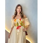 VESTIDO FERNANDA MANGA CURTA VERMELHO/LARANJA