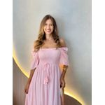 VESTIDO FERNANDA MANGA CURTA ROSA LISTRADO