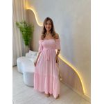 VESTIDO FERNANDA MANGA CURTA ROSA LISTRADO