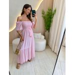 VESTIDO FERNANDA MANGA CURTA ROSA LISTRADO