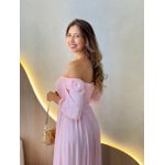 VESTIDO FERNANDA MANGA CURTA ROSA LISTRADO