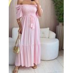 VESTIDO FERNANDA MANGA CURTA ROSA LISTRADO