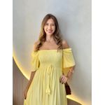 VESTIDO FERNANDA MANGA CURTA AMARELO LISTRADO