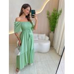 VESTIDO FERNANDA MANGA CURTA VERDE LISTRADO