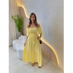 VESTIDO FERNANDA MANGA CURTA AMARELO LISTRADO