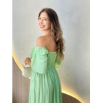 VESTIDO FERNANDA MANGA CURTA VERDE LISTRADO