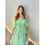 VESTIDO FERNANDA MANGA CURTA VERDE LISTRADO