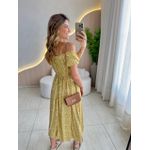 VESTIDO MIDI VIOLETA AMARELO