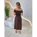 VESTIDO MIDI VIOLETA PRETO/LARANJA