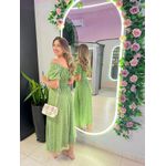 VESTIDO MIDI VIOLETA VERDE CLARO
