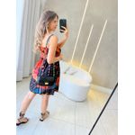 VESTIDO CURTO CLARISSE PRETO/LARANJA