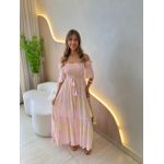 VESTIDO FERNANDA MANGA CURTA ROSA/NUDE