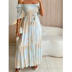 VESTIDO FERNANDA MANGA CURTA VERDE/ NUDE