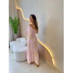 VESTIDO FERNANDA MANGA CURTA ROSA/NUDE