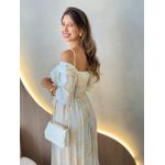 VESTIDO FERNANDA MANGA CURTA VERDE/ NUDE