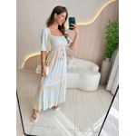 VESTIDO FERNANDA MANGA CURTA VERDE/ NUDE