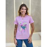 BLUSA T-SHIRT TROPICAL ROSA
