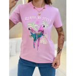 BLUSA T-SHIRT TROPICAL ROSA