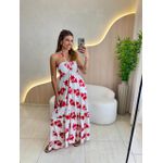 VESTIDO LONGO ISAMARA OFF/VERMELHO