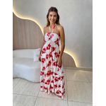 VESTIDO LONGO ISAMARA OFF/VERMELHO