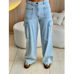 CALÇA CARGO PANTALONA JEANS CLARO