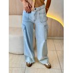 CALÇA CARGO PANTALONA JEANS CLARO