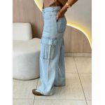 CALÇA CARGO PANTALONA JEANS CLARO