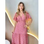VESTIDO VALENTINA MANGA CURTA ROSA