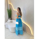 VESTIDO LONGO RUBY AZUL/OFF