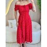 VESTIDO MIDI VIOLETA VERMELHO/ OFF