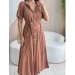 VESTIDO LINHO KALITA MARROM