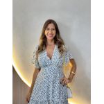 VESTIDO VALENTINA MANGA CURTA OFF/ AZUL