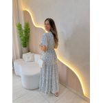 VESTIDO VALENTINA MANGA CURTA OFF/ AZUL