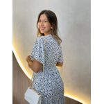 VESTIDO VALENTINA MANGA CURTA OFF/ AZUL