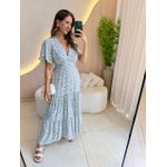 VESTIDO VALENTINA MANGA CURTA OFF/ AZUL