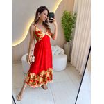 VESTIDO MIDI ANA LAURA VERMELHO