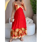 VESTIDO MIDI ANA LAURA VERMELHO