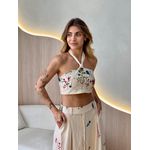 CONJUNTO SAIA MICAELA NUDE BORDADO