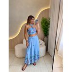 CONJUNTO SAIA MICAELA AZUL BORDADO