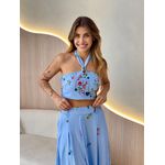 CONJUNTO SAIA MICAELA AZUL BORDADO