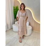 VESTIDO MIDI MILENY CARAMELO