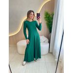 VESTIDO YASMIN CANELADO MANGA LONGA VERDE ESCURO