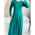 VESTIDO YASMIN CANELADO MANGA LONGA VERDE ESCURO
