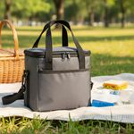 Bolsa Térmica Compacta – Ideal para Lazer, Trabalho e Viagens Cinza