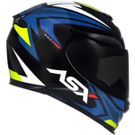 Capacete Asx Eagle Street - Preto Azul Amarelo 