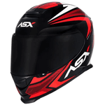 Capacete Asx Eagle Street - Preto Vermelho Branco 