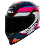 Capacete Asx Eagle Fast - Preto Rosa Branco