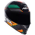 Capacete Asx Eagle Fast - Preto Verde Grafite