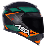 Capacete Asx Eagle Fast - Preto Verde Grafite