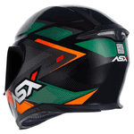 Capacete Asx Eagle Fast - Preto Verde Grafite